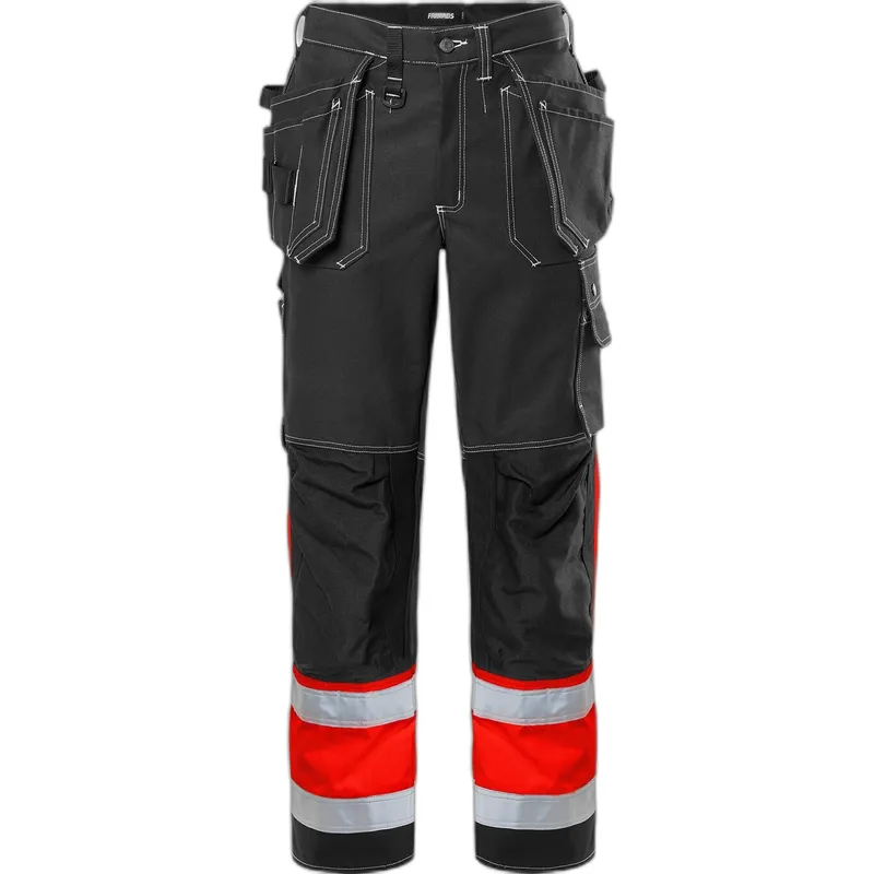 Fristads Hochsichtbare Arbeitshose Klasse 1 Fristads Outdoor 247 FAS, Rot, – Produktbild 1 von 2