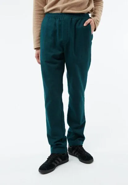 Givn Berlin Givn Berlin Flanellhose GBERIC aus Bio-Baumwolle mit Gummibund, Dark teal, – Produktbild 1 von 4