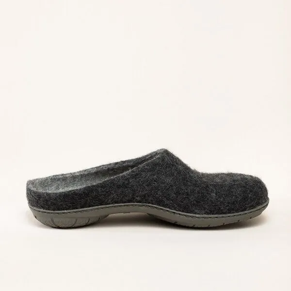 Magicfelt Magicfelt Filz-Hausschuh 736 aus 100% Merino-Wolle Pantoffel für Damen & Herren mit Gummi-Sohle, Anthrazit, – Produktbild 3 von 4