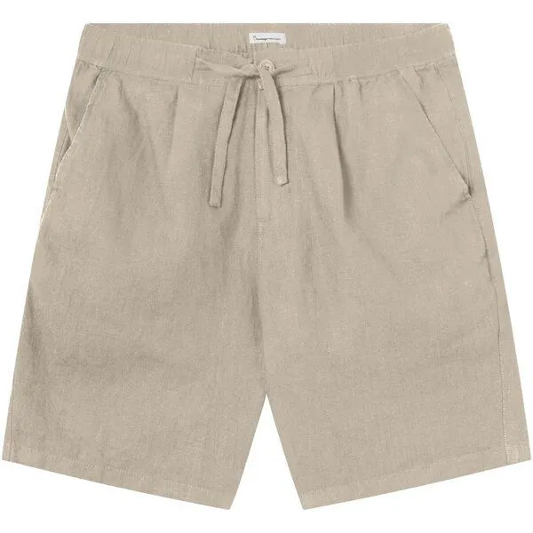 KnowledgeCotton Apparel KnowledgeCotton Apparel Leinenshorts - Loose linen shorts - VEGAN - aus Bio-Leinen, Grau (light feather gray), – Produktbild 3 von 4