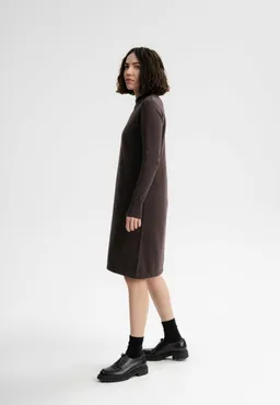 MELA MELA Damen vegan Kleid Feinstrick Basic Harleen Dunkelbraun – Produktbild 1 von 1