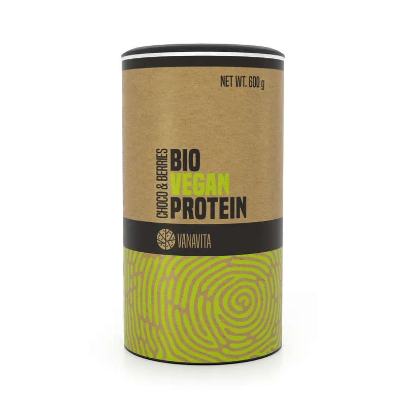 GymBeam Bio VanaVita Veganes BIO Protein 600 g Schokolade und Beeren – Produktbild 1 von 1