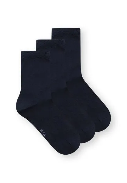 THOKKTHOKK ThokkThokk 3er-Pack Mid Socks Socken (GOTS, Fairtrade, Vegan), Midnight (blau), – Produktbild 1 von 3