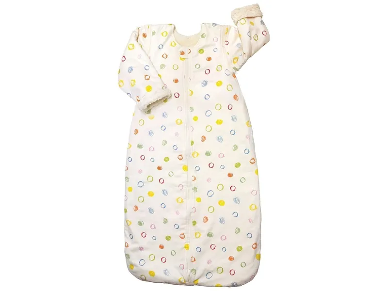 Cotonea Winterschlafsack Baby, Baumwolle (kbA), "Kritzelkreise" Gr.1 (70cm), Natur, mehrfarbig, – Produktbild 1 von 2