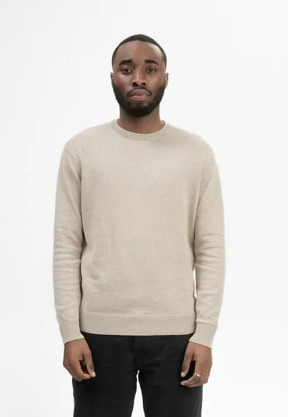 MELA MELA Feinstrick Pullover Style HIMAL aus 100% Bio-Baumwolle, Kiesel melange, – Produktbild 1 von 4