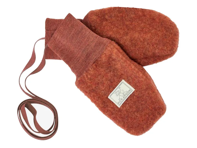Pickapooh Pickapooh Baby und Kinder Fäustlinge Bio-Schurwolle Fleece (bis 9 Monate), Rot, – Produktbild 1 von 1