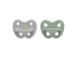 HEVEA HEVEA 2er-Pack Schnuller Gorgeous Grey & Sage ab 3 Monate, Naturkautschuk, Krone + Ente – Produktbild 1 von 1
