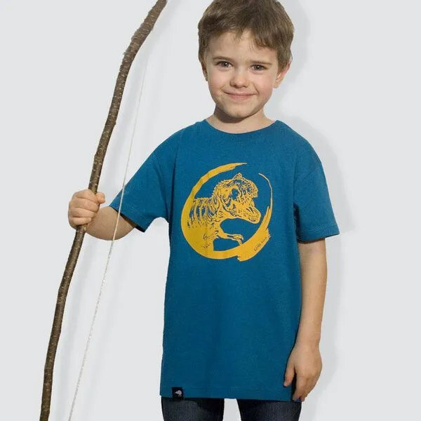 little kiwi little kiwi Kinder T-Shirt, "Dino", Blau - azur, – Produktbild 2 von 2