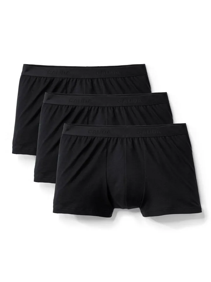 CALIDA CALIDA Boxershorts Natural Benefit (3er Pack) Single Jersey-Qualität, elastisch, Schwarz, – Produktbild 2 von 5