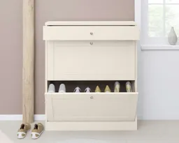 OTTO home Schuhschrank Heide Breite 90cm, mit Schubkasten, 2 Klappen und Facettenfront, Höhe 103cm – Produktbild 1 von 1