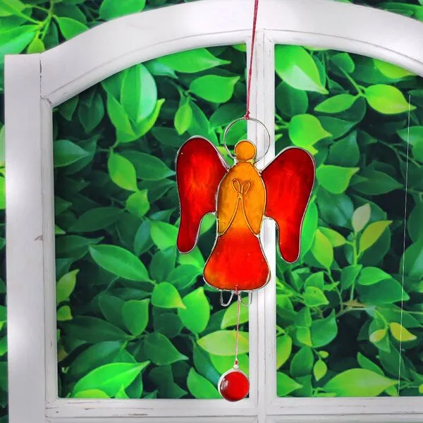 Mitienda Shop Mitienda Shop Fensterdeko Engel, Fensterschmuck rot/orange – Produktbild 2 von 2