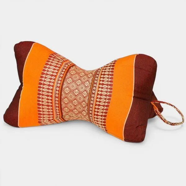 Der Lindwurm Der Lindwurm Nackenkissen- Knochenform mit Kapokfüllung, Weinrot/orange, – Produktbild 1 von 1