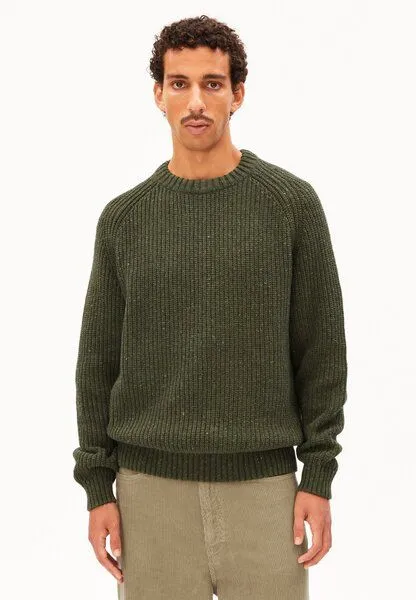 ARMEDANGELS ARMEDANGELS Kiaano Tweed Herren Pullover aus recyclem Bio-Woll Mix, Dark earth tweed, – Produktbild 1 von 4