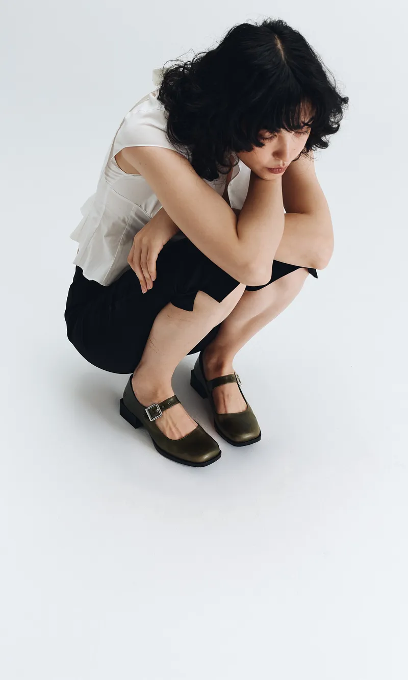 Prev Prev Damen vegan Loafers Jane Olea Olive, Olivgrün, – Produktbild 1 von 2