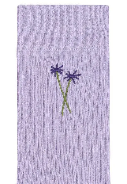 MELA MELA Gerippte Socken Stickerei 1er Pack, Krokus / twin flower, – Produktbild 2 von 2