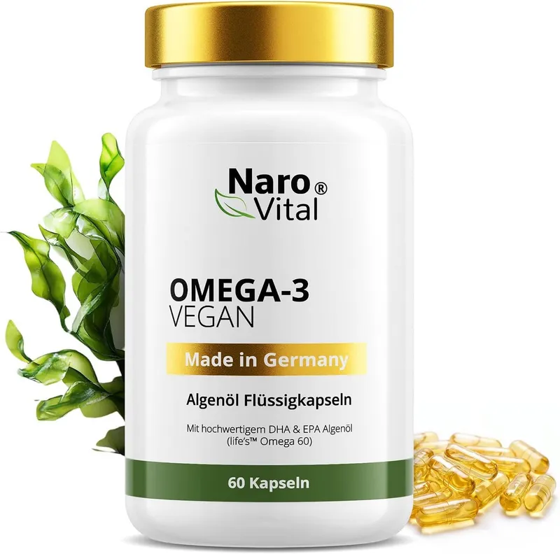 NaroVital Omega 3 Vegan aus Algenöl 60 Kapseln Kapseln – Produktbild 1 von 5