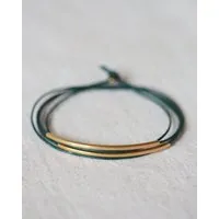 pikfine pikfine Tube Armband “Tingval” // vergoldet, Tannengrün, – Produktbild 1 von 1