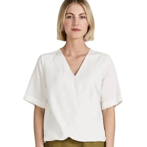 Givn Berlin Givn Berlin Wickelbluse MISHA aus TENCEL REFIBRA Lyocell - White, White (weiss), – Produktbild 1 von 4