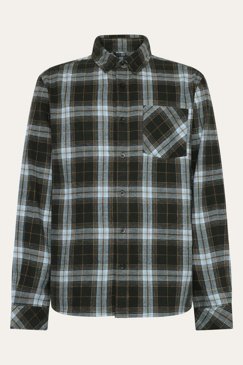 KnowledgeCotton Apparel KnowledgeCotton Apparel Herren vegan Hemd Flanell Dune Regular Karo Grün, Dunkelgrün, – Produktbild 1 von 2