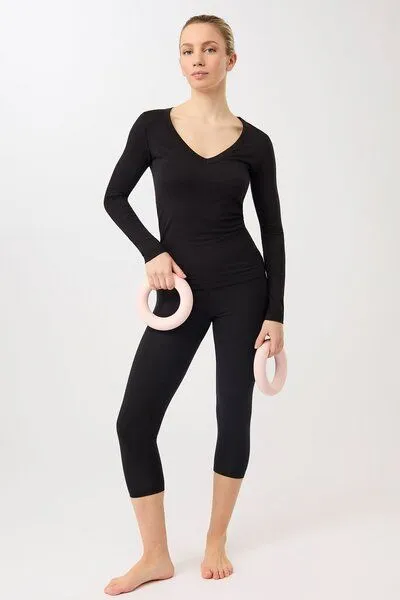 mandala mandala Slim V-Neck, Black (schwarz), – Produktbild 3 von 4