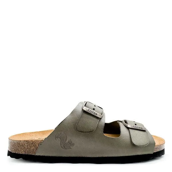 thies thies ® Eco Sandalen aus vegetabil gegerbtem Leder, Wasabi (dunkelgrün), – Produktbild 1 von 4