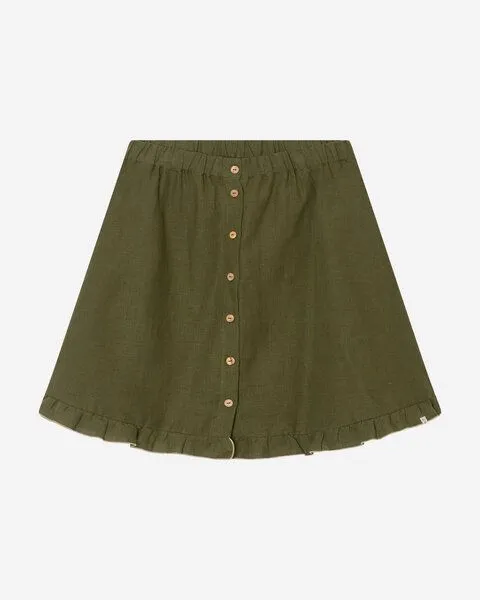 MATONA Matona Rock | Frill Skirt | aus Leinen, Olive, – Produktbild 4 von 4