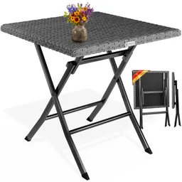 Casaria® Polyrattan Klapptisch Rom Anthrazit 75x65x65cm – Produktbild 1 von 1
