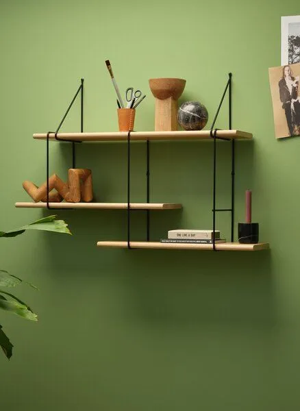 Hausen Hausen Wandregal SHRINK shelf oak / black, Black, – Produktbild 2 von 4