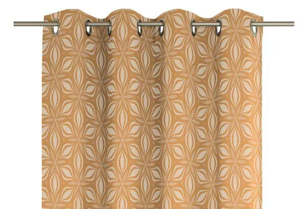 Nature by Adam Nature by Adam Vorhang aus 100% Bio-Baumwolle - Made in Germany - Retro Floret, Curry, – Produktbild 6 von 7