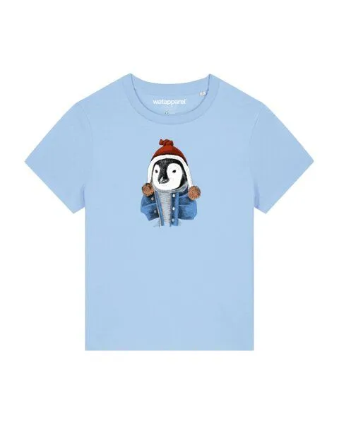 watapparel watapparel T-Shirt Frauen Pinguin, Blue soul, – Produktbild 1 von 4