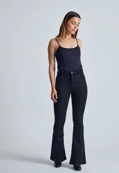 Flax and Loom Flax and Loom Schlaghose Skinny Fit Modell: Mavis, Ebony (schwarz), – Produktbild 2 von 5