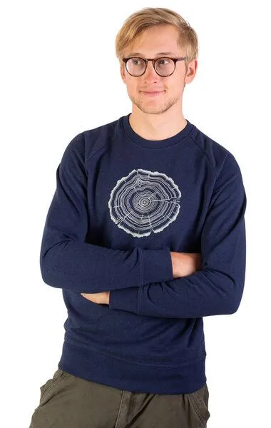 Life-Tree Life-Tree Sweater aus Biobaumwolle Fairwear für Herren Treeslice in Denim Blue – Produktbild 3 von 5