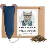 Kater Kasimir Kater Kasimir MAUS-JÜRGEN - XXL Spielmaus, handgemacht aus robustem Jeans-Stoff und Leder Ohren (Baldrian) – Produktbild 1 von 1