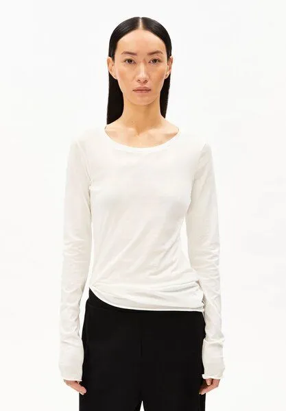 ARMEDANGELS ARMEDANGELS EINIAARA SOFT Damen Longsleeve aus Bio-Baumwolle, Off white, – Produktbild 1 von 5
