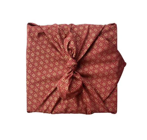 FabRap Gift Wrap FabRap Gift Wrap Wiederverwendbare Geschenkverpackung Furoshiki (einseitig), Ruby (deep red mit gold), – Produktbild 2 von 4