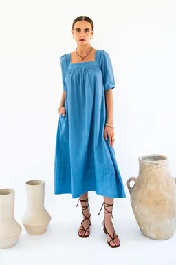 Neu Nomads Neu Nomads Damen vegan Kleid Elisa Quadratischer Ausschnitt Ocean – Produktbild 1 von 1