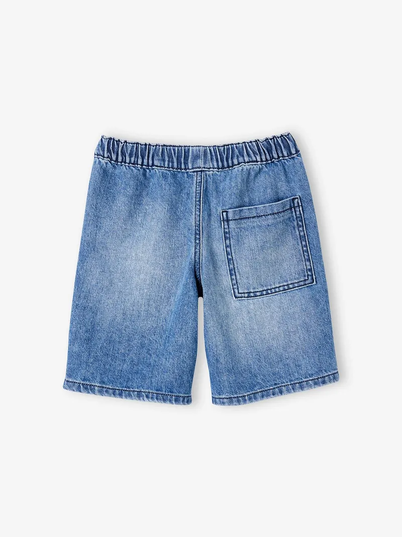 Vertbaudet Jungen Jeans-Shorts mit Dehnbund, Blue stone, – Produktbild 3 von 4
