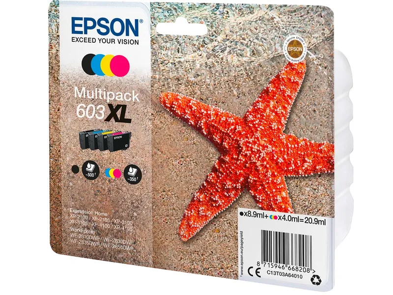 Epson Epson 4er Set Tintenpatronen 603XL schwarz, cyan, magenta, gelb – Produktbild 1 von 3