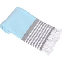 A&R Textile A&R Textile A&R Hamamtuch Saunatuch Badetuch Strandtuch Istanbul Handtuch dreifarbig 100 x 180 cm, Blau/weiss/schwarz, – Produktbild 1 von 1