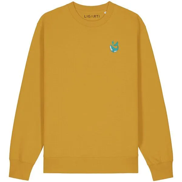 LIGARTI Bestickter Pullover – Walter der Wal – LIGARTI Tiermanufaktur, Senfgelb, – Produktbild 1 von 2