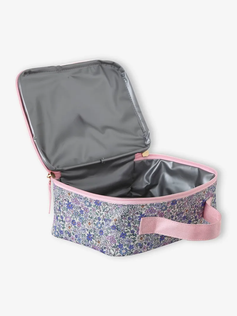 Vertbaudet Lunchbag FLOWERMIX Mädchen Lunchbox-Tasche personalisierbar pulver lila, Pulver lila, – Produktbild 2 von 3