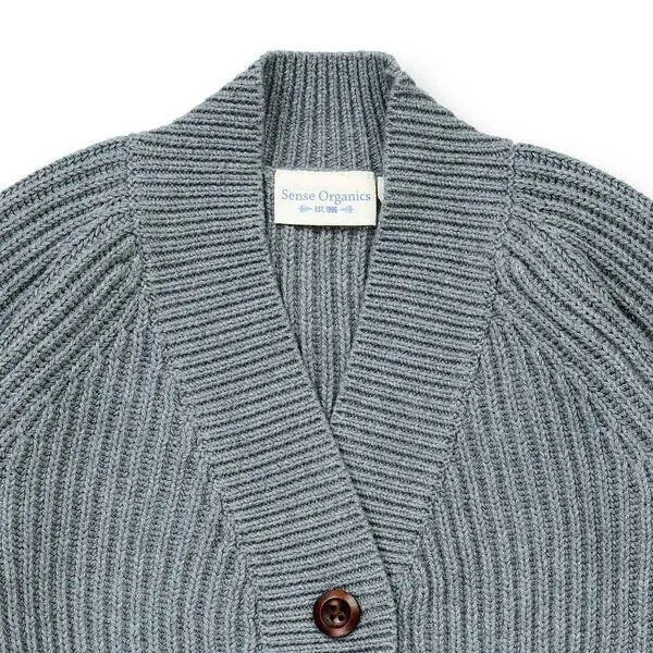 Sense Organics Sense Organics Kinder Strickjacke in Anthrazit Melange, Modell CHASSKA, Anthrazit melange, – Produktbild 3 von 4