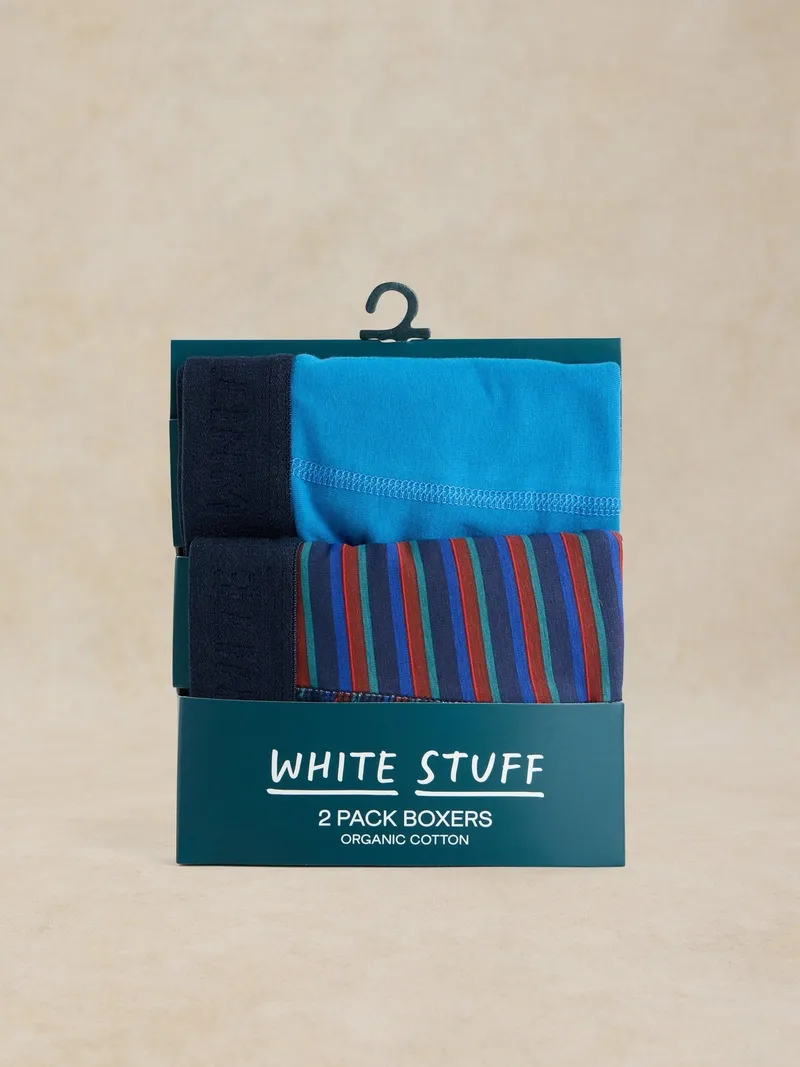 White Stuff Boxershorts Hove Doppelpack - S, Rot multi, – Produktbild 1 von 3
