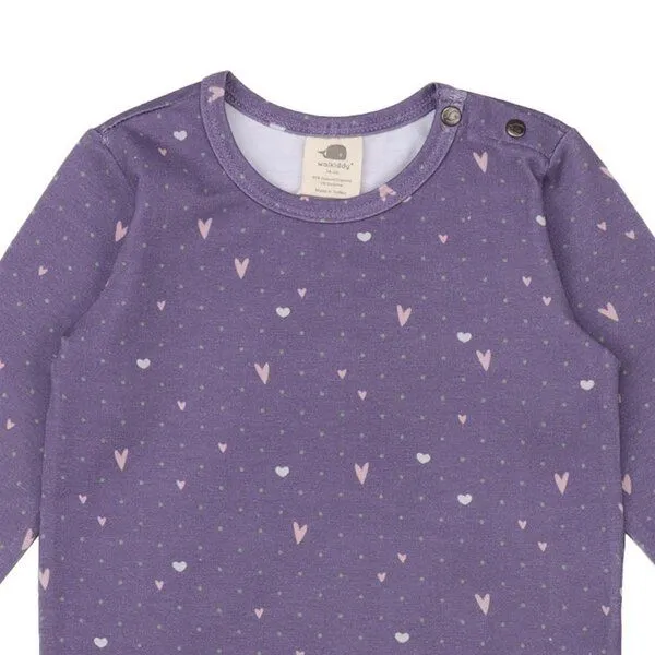 Walkiddy Walkiddy Hearts-Shirt Lila - GOTS-Zertifizierte Bio-Baumwolle - Hypoallergen - Fair Trade - Nachhaltig und Stilvoll, Lila, – Produktbild 2 von 2
