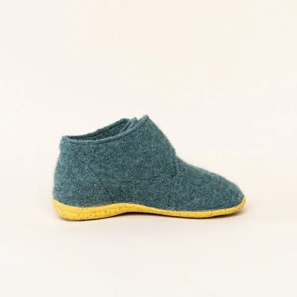 Gottstein Gottstein Kinder-Hausschuh Alpine Racer RU für Jungen & Mädchen aus 100% Schurwolle, Dunkel-grün, – Produktbild 2 von 4