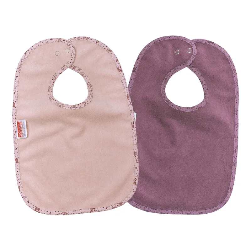Wörner Wörner 2er-Pack Lätzchen mit Druckknopf 26x40 cm, Rosa, – Produktbild 1 von 2
