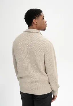 MELA MELA Herren vegan Strickpullover Rippe Udai Pebble Melange – Produktbild 1 von 1
