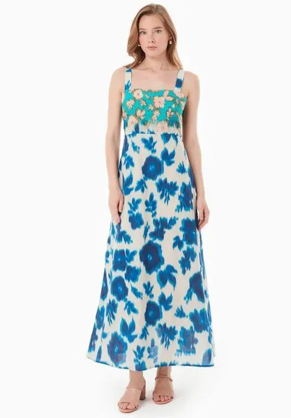 ORGANICATION ORGANICATION Kleid aus Bio-Baumwoll-Voile mit Blumenmuster, Blurry flowers, – Produktbild 1 von 4