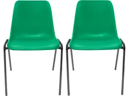 2x Besucherstuhl "ECO" Gestell anthrazit gepulvert, Kunststoffschale maigrün – Produktbild 1 von 1