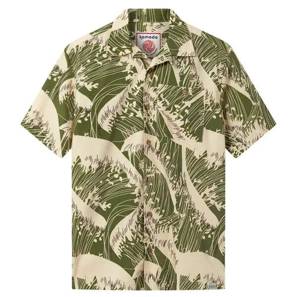 KOMODO Komodo Kurzarmhemd Spindrift Print Wave, Green wave (grün), – Produktbild 1 von 2